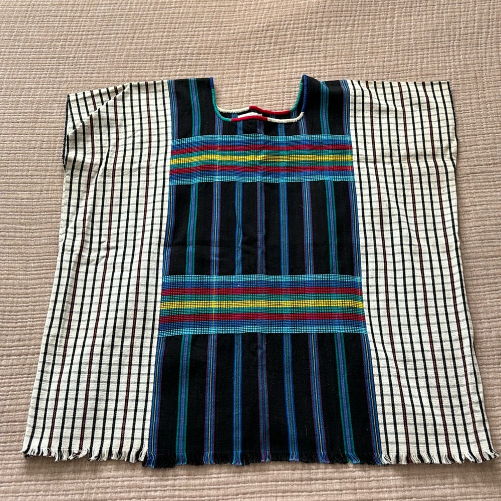 VINTAGE: Multicolored Woven Guatemalan Top
